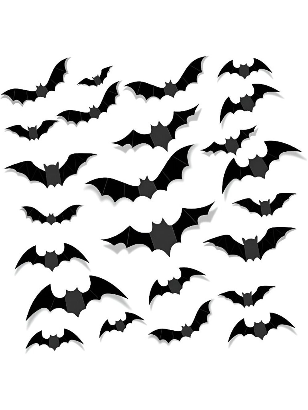 68Pcs Bat Wall Decor, Halloween Decorations 3D Bats Wall Decor Realistic PVC